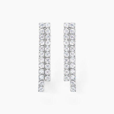 Boucles D'oreilles Pendantes Louann Argent Blanc Oxyde De Zirconium - Pendantes Femme | Marc Orian