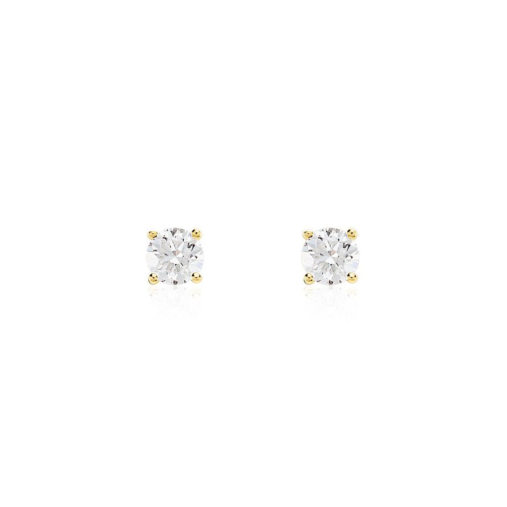 Boucles D'oreilles Puces Or Jaune Aphrodite Diamants - Boucles d'oreilles pierres précieuses Femme | Marc Orian