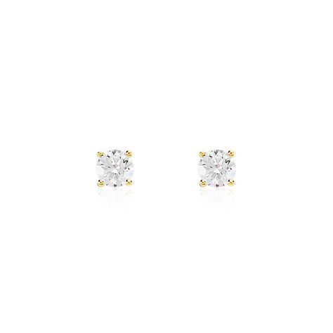 Boucles D'oreilles Puces Or Jaune Aphrodite Diamants - Boucles d'oreilles pierres précieuses Femme | Marc Orian