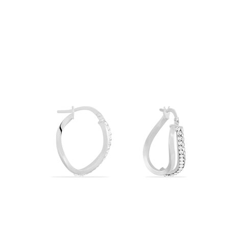 Créoles Hekate Or Blanc Strass - Boucles d'oreilles Créoles Femme | Marc Orian