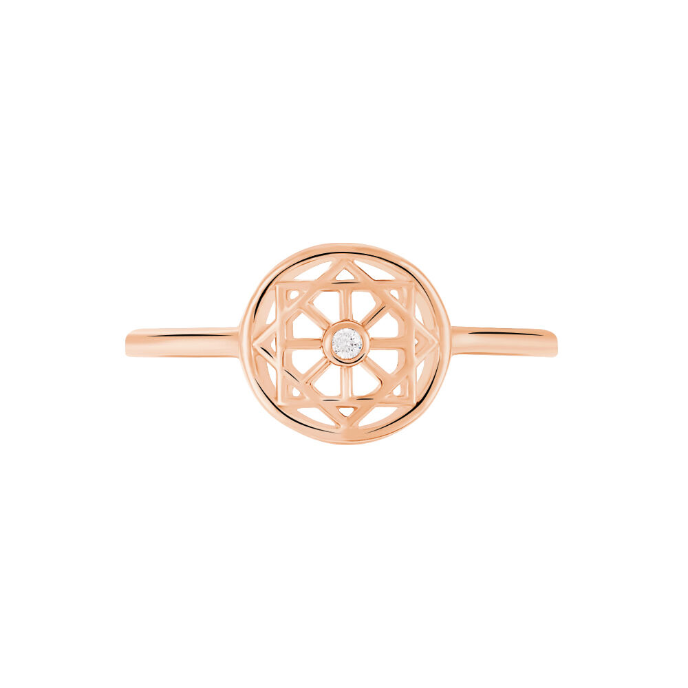 Bague Peinda Argent Rose Oxyde De Zirconium - Bagues avec pierre Femme | Marc Orian
