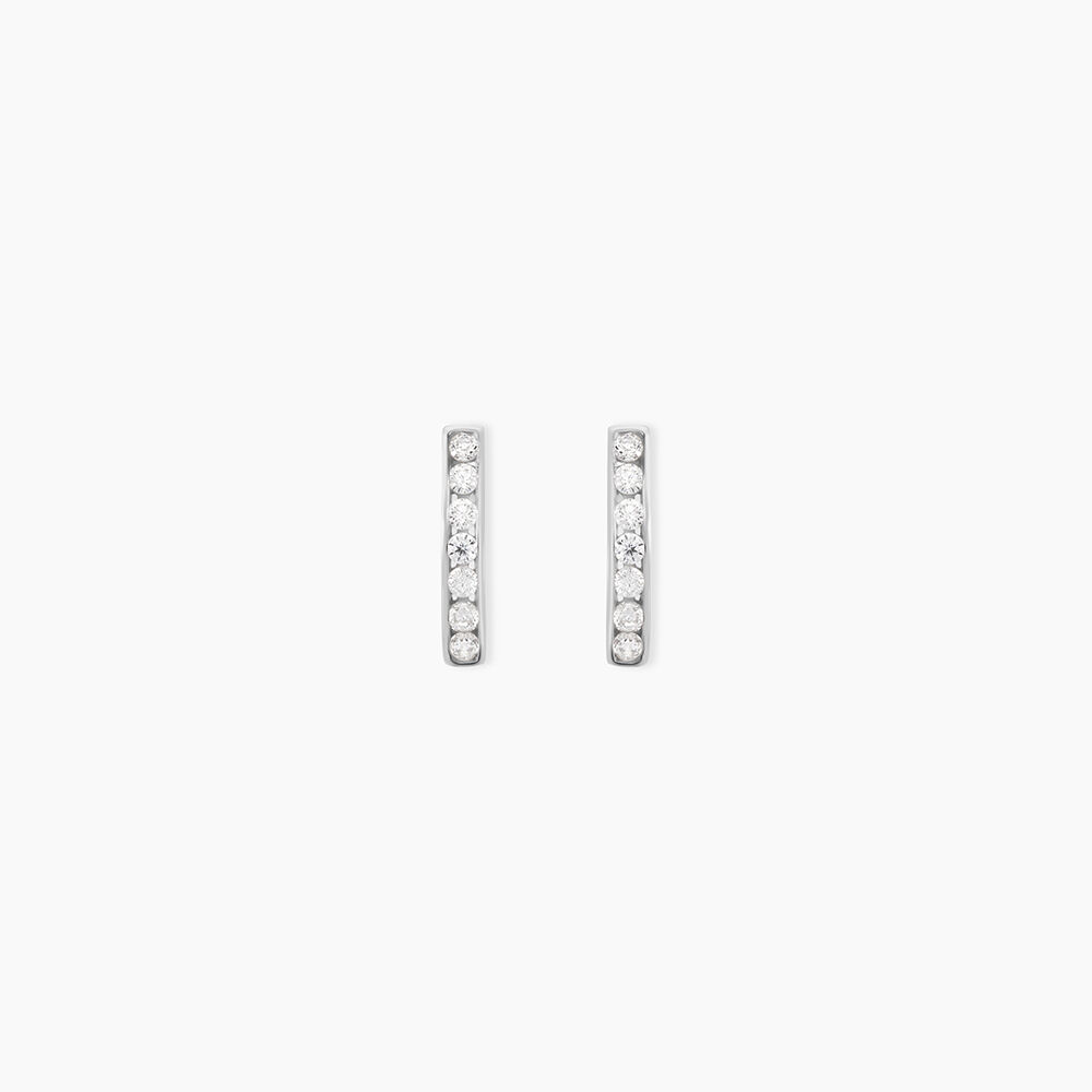 Créoles Jacoba Rondes Or Blanc Oxyde De Zirconium - Créoles Femme | Marc Orian