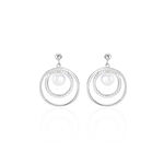 Boucles D'oreilles Pendantes Oksana Argent  Perle De Culture Et Oxyde - Pendantes Femme | Marc Orian