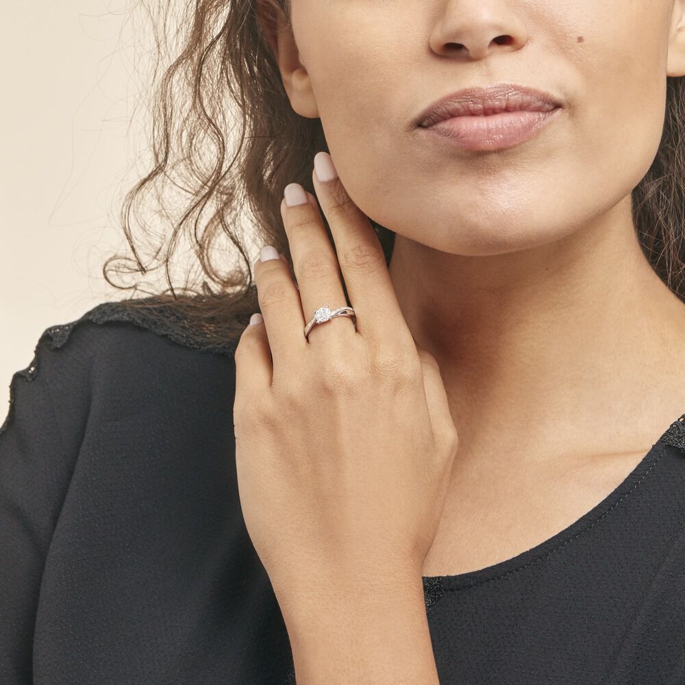 Bague Hebe Or Blanc Diamant - Parures de mariage Femme | Marc Orian