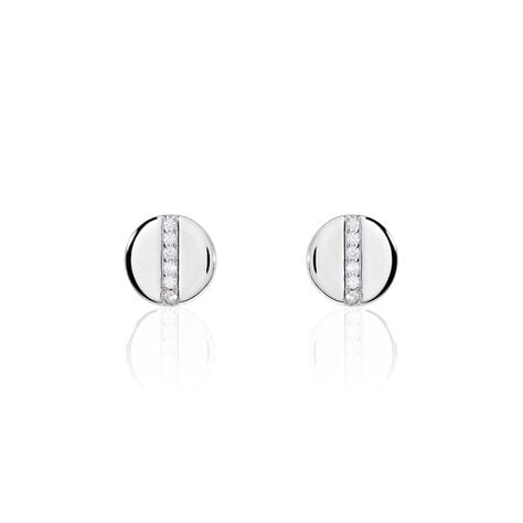 Boucles D'oreilles Puces Alexane Argent Blanc Oxyde De Zirconium - Puces Femme | Marc Orian