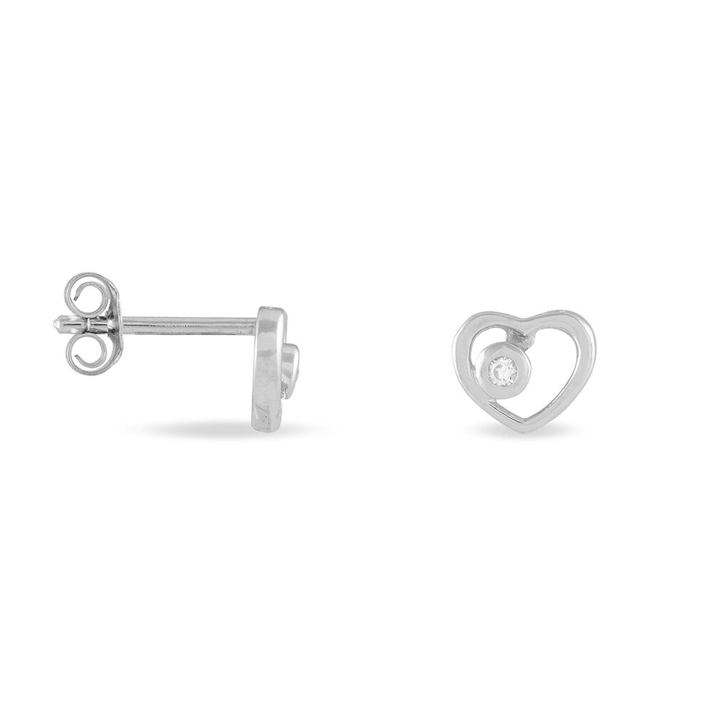 Boucles D'oreilles Puces Ashley Argent Blanc Oxyde De Zirconium - Puces Femme | Marc Orian