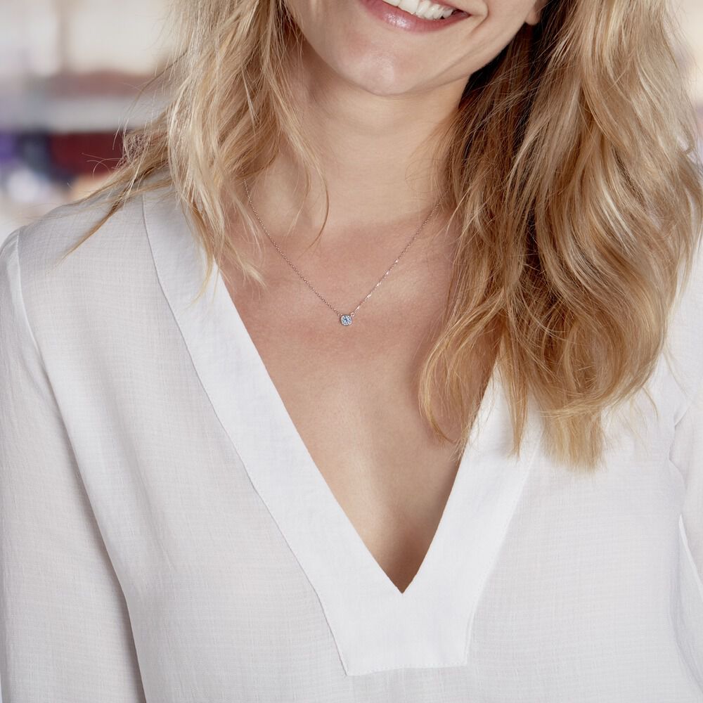 Collier Auxana Argent Blanc Oxyde De Zirconium - Colliers avec pierres Femme | Marc Orian
