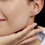 Boucles D'oreilles Puces Doreen Carre Or Jaune Oxyde De Zirconium - Puces Famille | Marc Orian