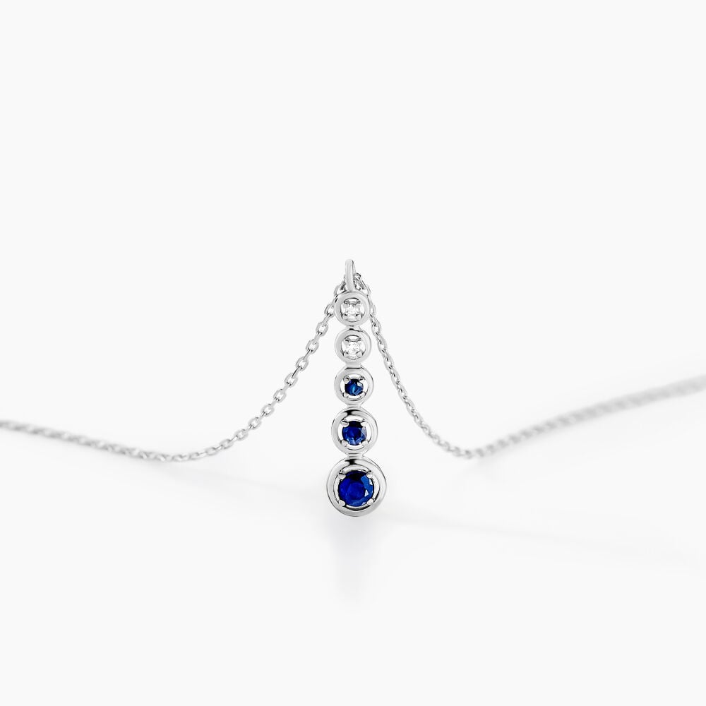 Collier Josephine Or Blanc Saphir Et Diamant - Colliers avec pierres Femme | Marc Orian