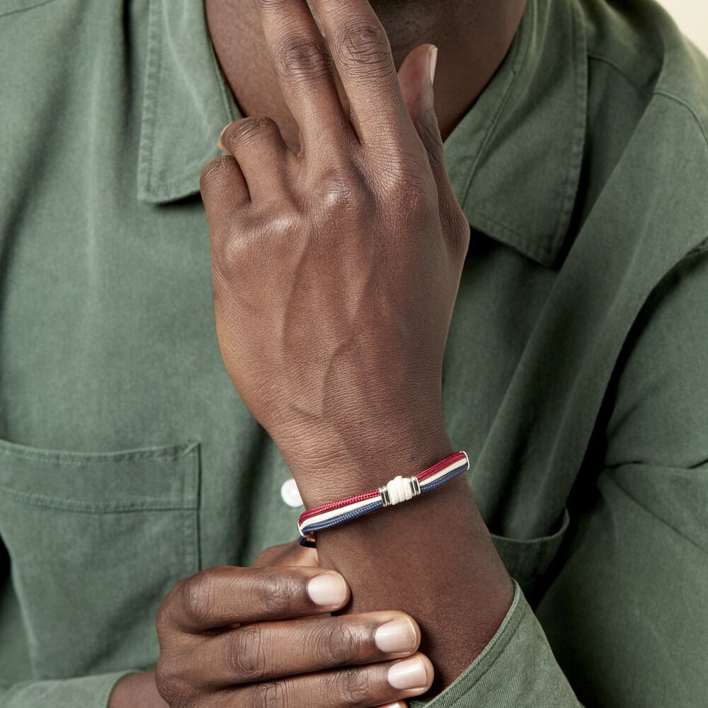 Bracelet Salhia Acier Blanc - Bracelets cordons Homme | Marc Orian