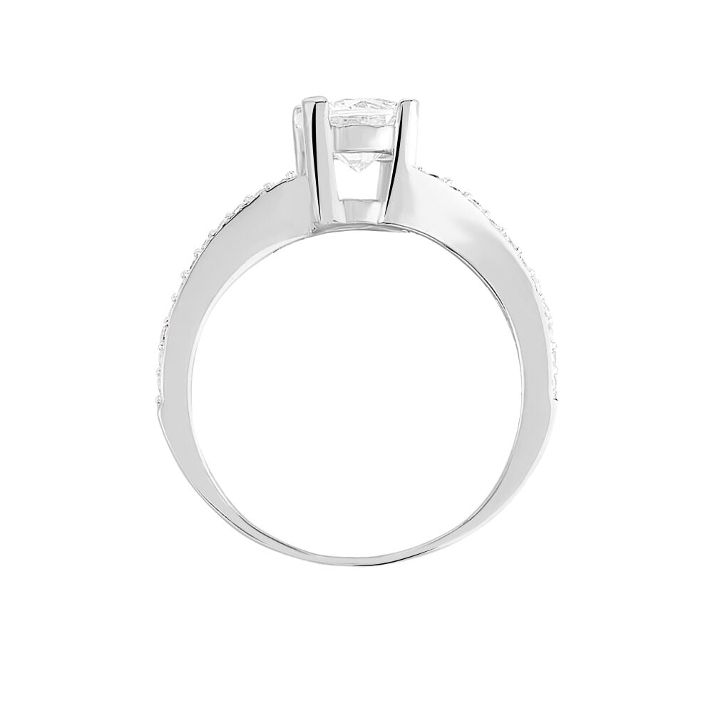 Bague Solitaire Maelane Argent Blanc Oxyde De Zirconium - Bijoux fantaisie Femme | Marc Orian