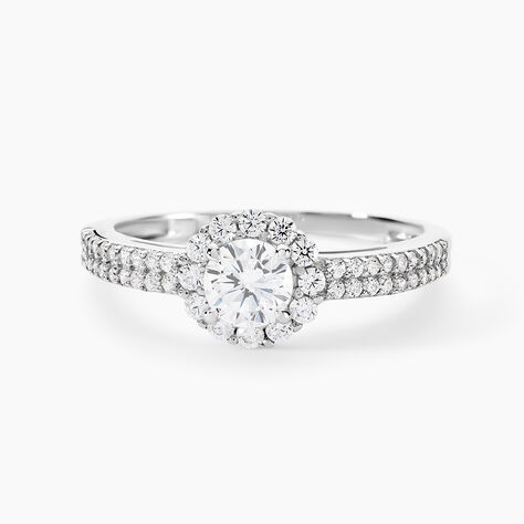 Bague Solitaire Fathima Or Blanc Oxyde De Zirconium - Solitaires Femme | Marc Orian