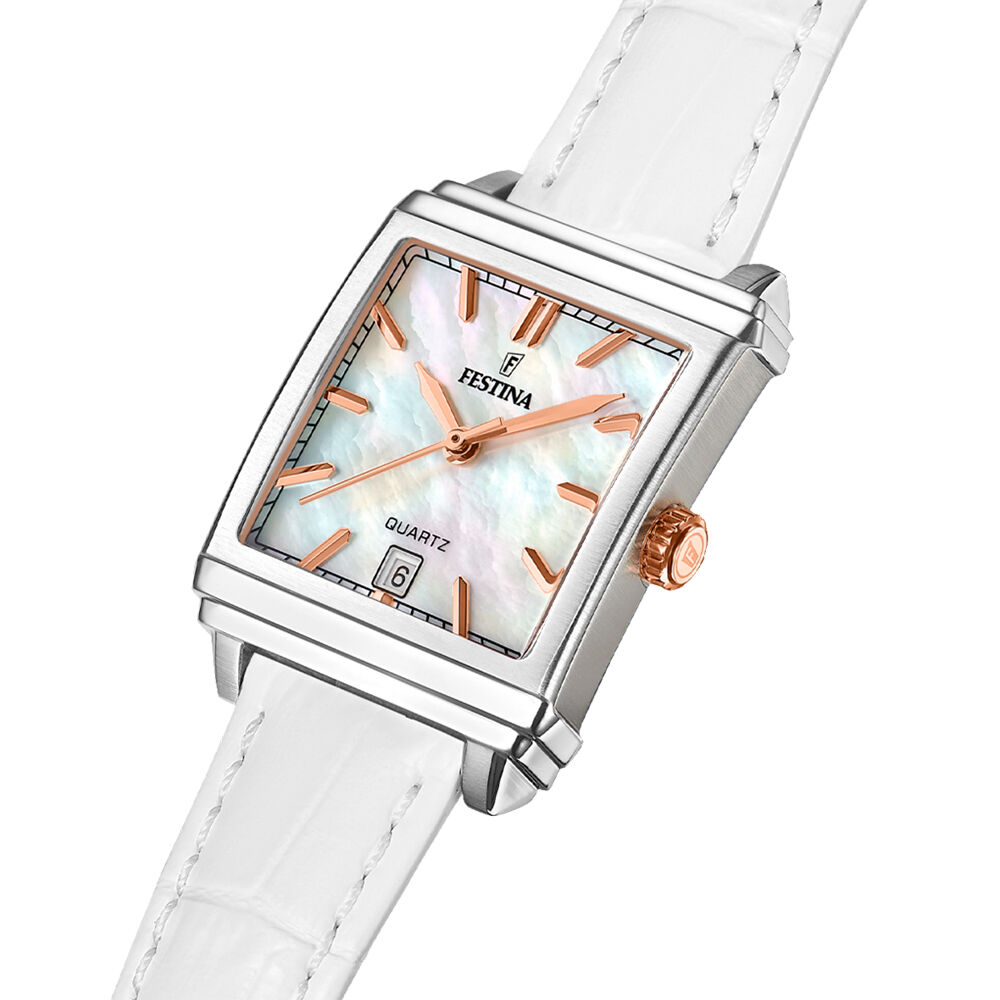 Montre Festina On The Square Nacre Blanche - Montres &eacute;tanches Femme | Marc Orian