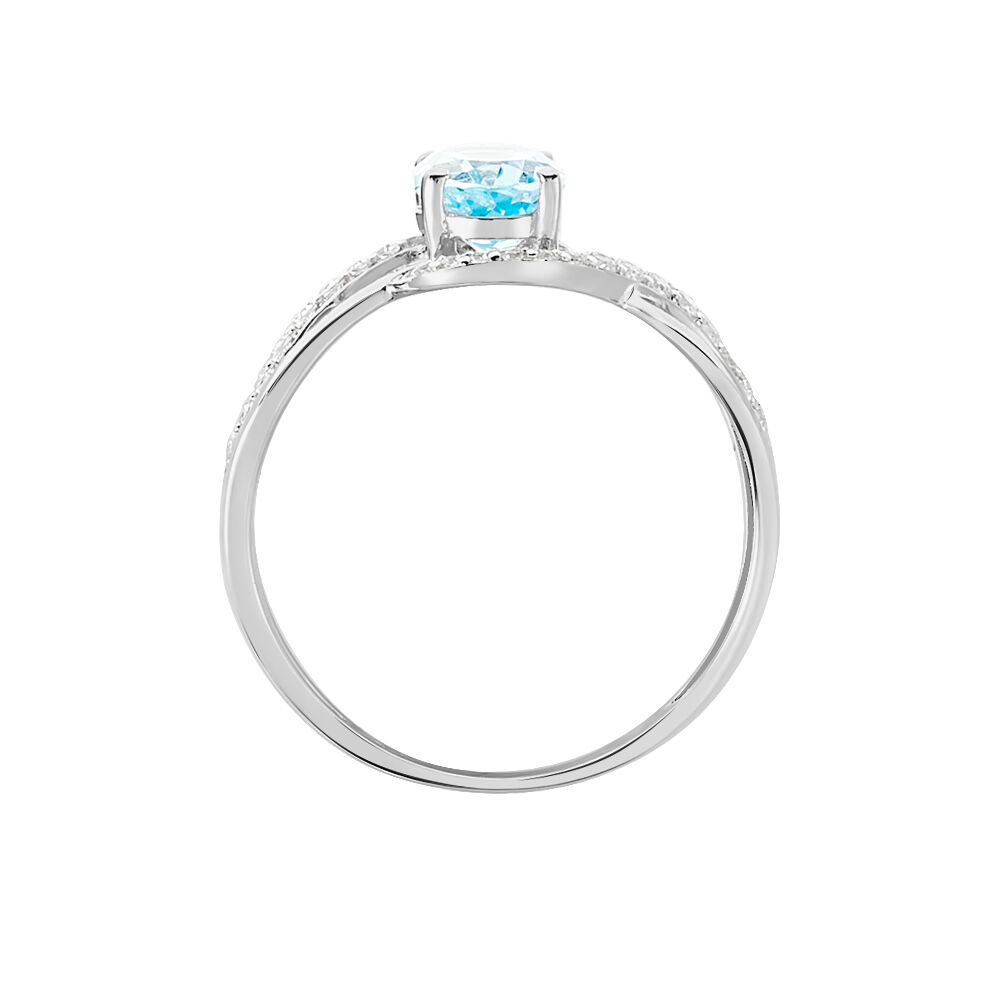 Bague Josyne Or Blanc Topaze Et Oxyde De Zirconium - Bagues pierres fines Femme | Marc Orian