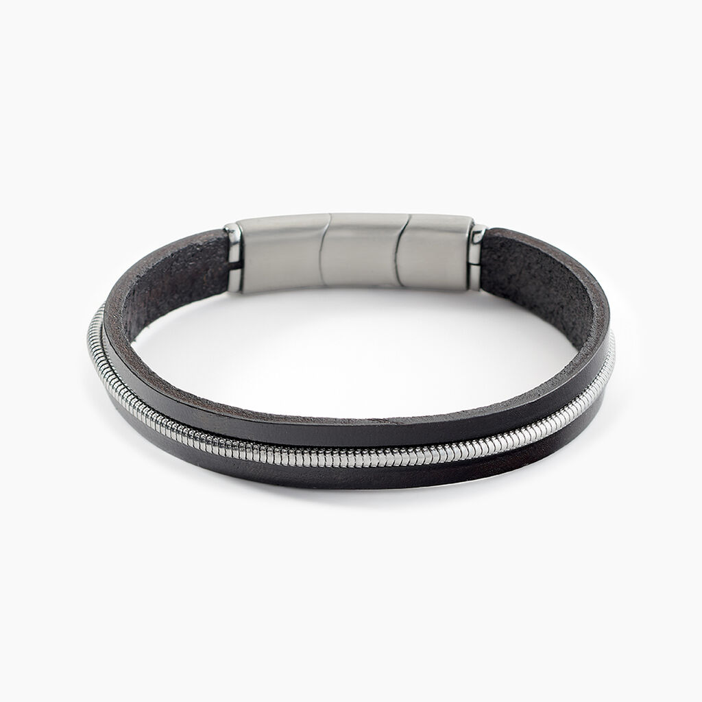 Bracelet Jourdan Rodney Cuir Noir - Bracelets cuir Homme | Marc Orian