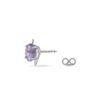 Boucles D'oreilles Puces Vrille Ovale Or Blanc Amethyste - Puces Femme | Marc Orian