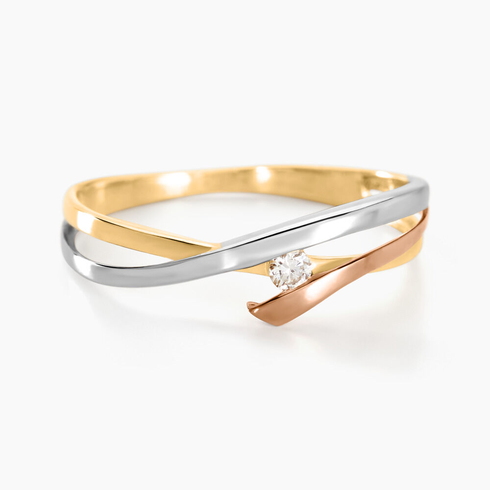 Bague Giusta Or Tricolore Diamant - Parures de mariage Femme | Marc Orian