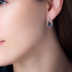 Boucles D'oreilles Pendantes Nerea Argent Céramique Et Oxyde - Boucles d'oreilles Pendantes Femme | Marc Orian