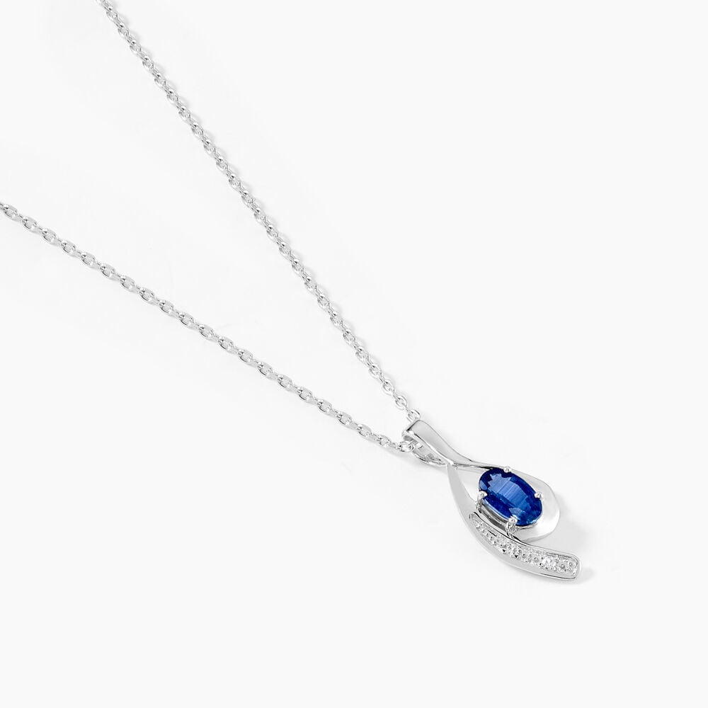 Collier Emotion Or Blanc Saphir Diamant - Colliers avec pierres Femme | Marc Orian