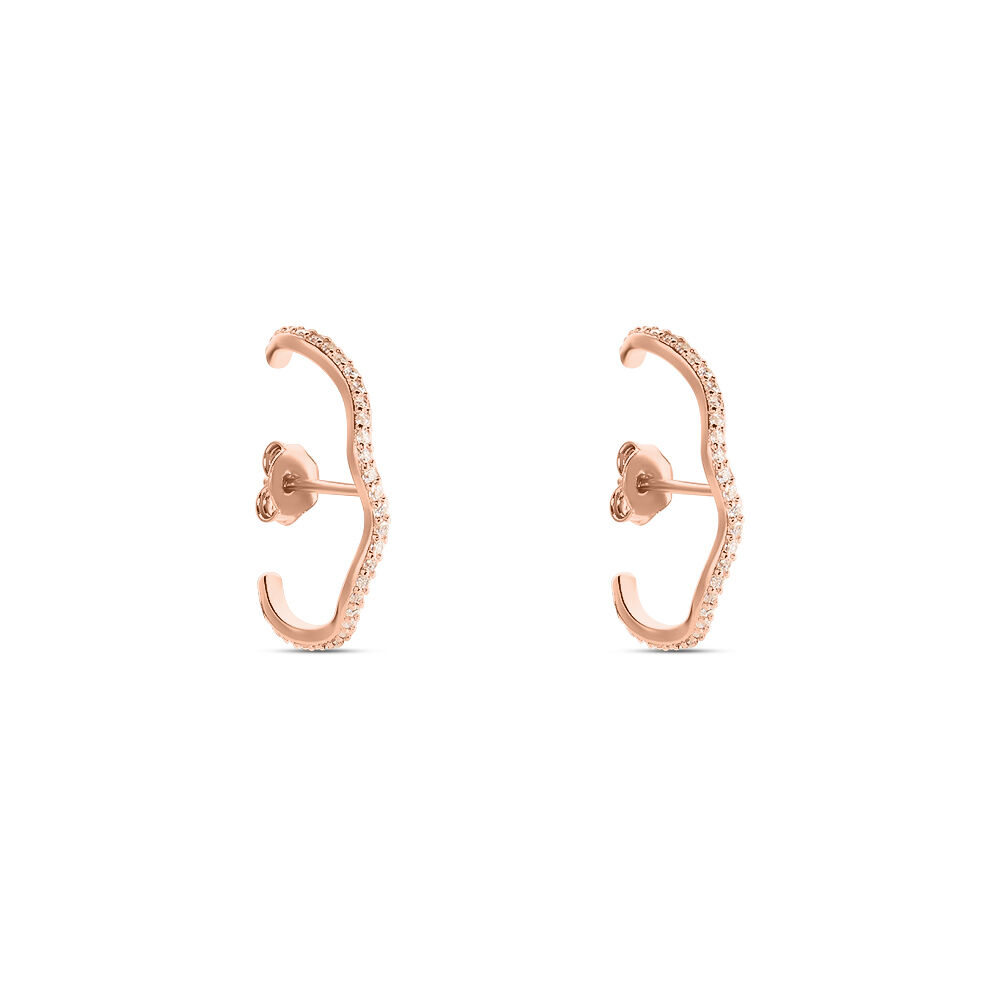 Boucles D'oreilles Lowri Argent Rose Oxyde De Zirconium - Créoles Femme | Marc Orian