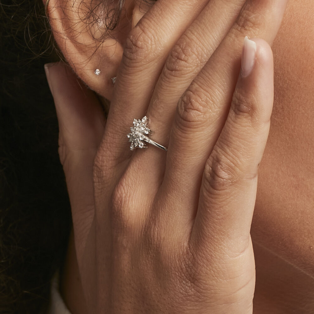 Bague Effie Argent Blanc Oxyde De Zirconium - Bagues avec pierre Femme | Marc Orian