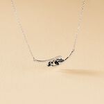 Collier Petale Or Blanc Saphir Et Diamant - Colliers avec pierres Femme | Marc Orian