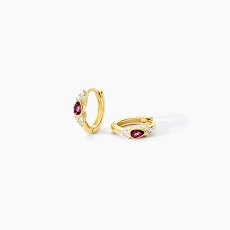 Cr&eacute;oles Poem Argent Jaune Rhodolite Oxyde De Zirconium - Cr&eacute;oles Femme | Marc Orian
