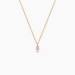 Collier Johannie Argent Dor&eacute; A L'Or 750/1000 Am&eacute;thyste Oxyde De Zirconium - Colliers avec pierres Femme | Marc Orian
