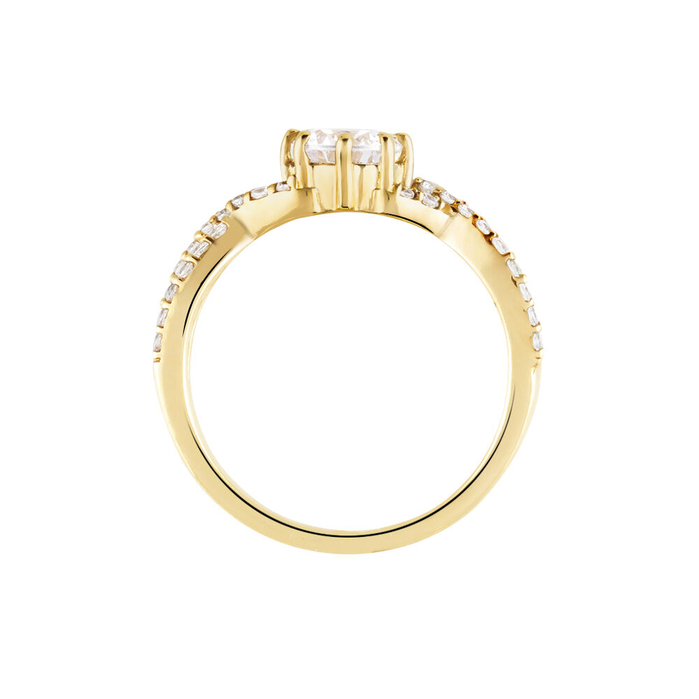 Bague Solitaire Plaqué Or Jaune Arienne Oxydes De Zirconium - Solitaires Femme | Marc Orian