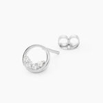 Boucles D'oreilles Puces Argent Blanc Vivence Oxydes De Zirconium - Puces Femme | Marc Orian