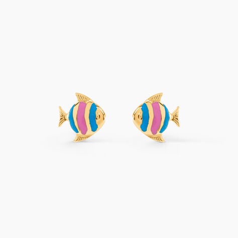 Boucles D'oreilles Puces Dorya Poisson Or Jaune - Puces Enfant | Marc Orian