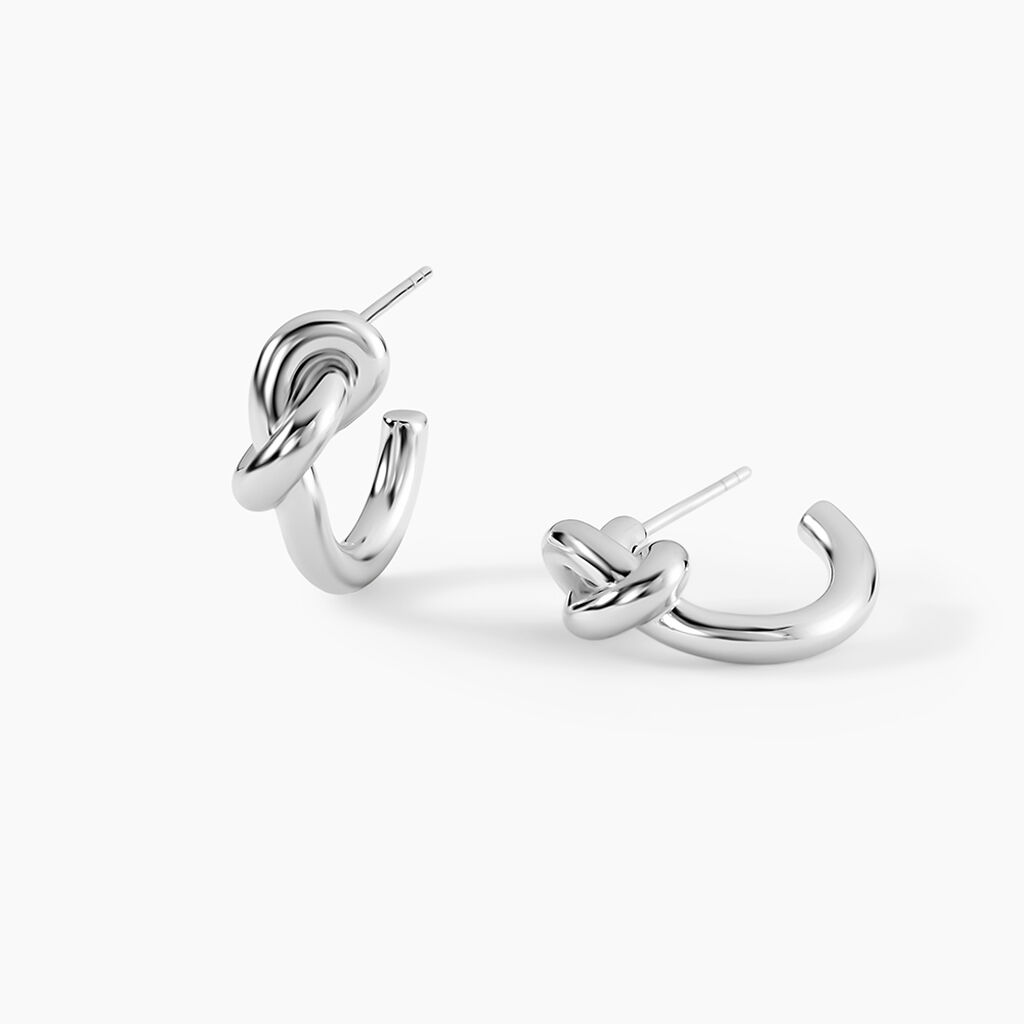 Cr&eacute;oles Haria Argent Blanc - Cr&eacute;oles Femme | Marc Orian