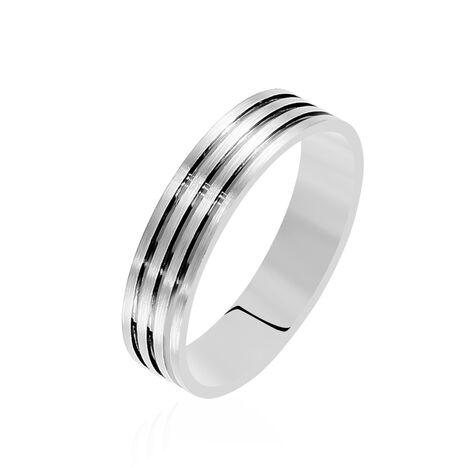 Alliance Rhodium Ruban Plat Palladium Bicolore - Alliances classiques Homme | Marc Orian