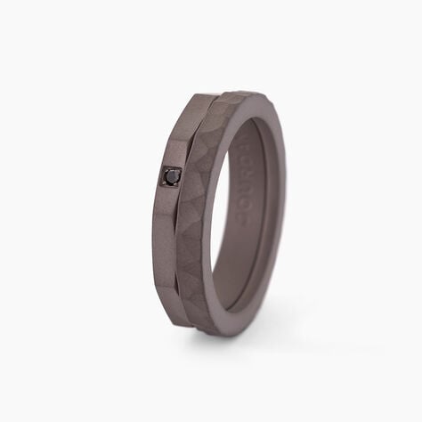 Bague Titane Gris Diamant - Bagues pierres pr&eacute;cieuses Homme | Marc Orian