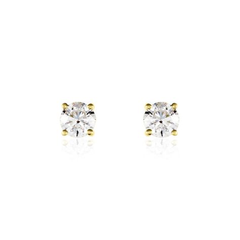 Boucles D'oreilles Puces Victoria Or Jaune Diamant - Puces Famille | Marc Orian