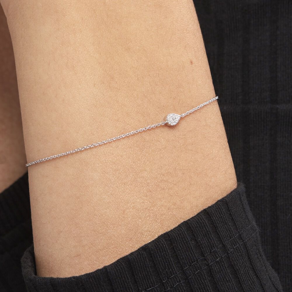 Bracelet Adhira Or Blanc Diamant - Bracelets chaînes Femme | Marc Orian