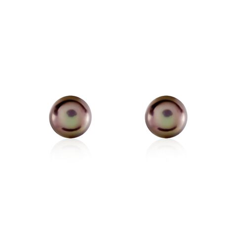 Boucles D'oreilles Puces Micaelle Teintees Or Jaune Perle De Culture - Boucles d'oreilles mariage Femme | Marc Orian