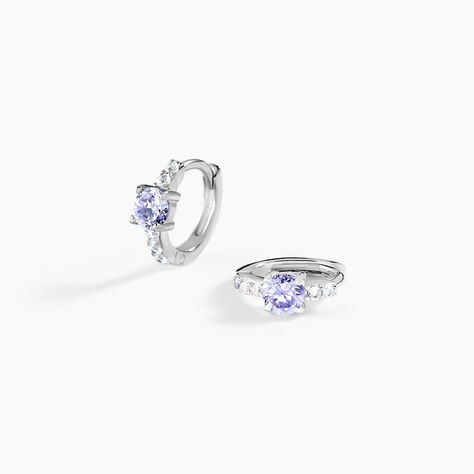 Créoles Gregh Argent Blanc Oxyde De Zirconium - Créoles Femme | Marc Orian