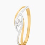 Bague Solitaire Peline Or Bicolore Oxyde De Zirconium - Solitaires Femme | Marc Orian