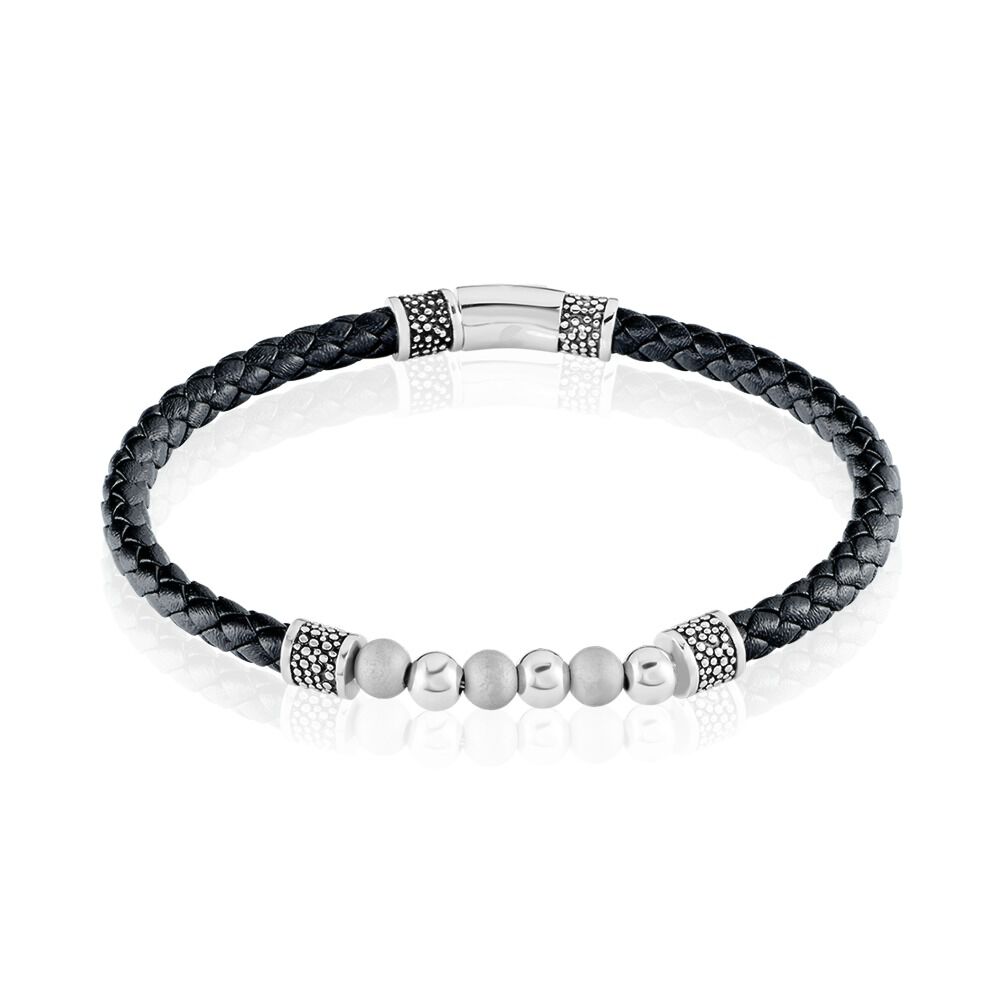 Bracelet Jourdan Pheonix Cuir Noir - Bracelets cuir Homme | Marc Orian