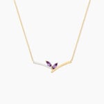 Collier Florelys Or Jaune Am&eacute;thyste Oxyde De Zirconium - Colliers avec pierres Femme | Marc Orian