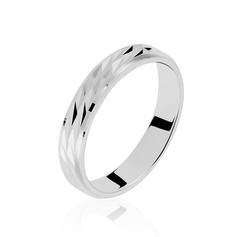 Alliance Nilia Ruban Plat Argent Blanc - Alliances Famille | Marc Orian