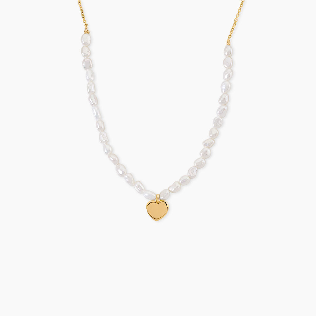 Collier Loving Pearl Argent Dor&eacute; A L'Or 750/1000 Perle De Culture - Colliers avec pierres Femme | Marc Orian