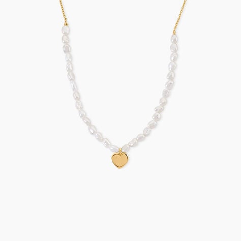 Collier Loving Pearl Argent Dor&eacute; A L'Or 750/1000 Perle De Culture - Colliers avec pierres Femme | Marc Orian