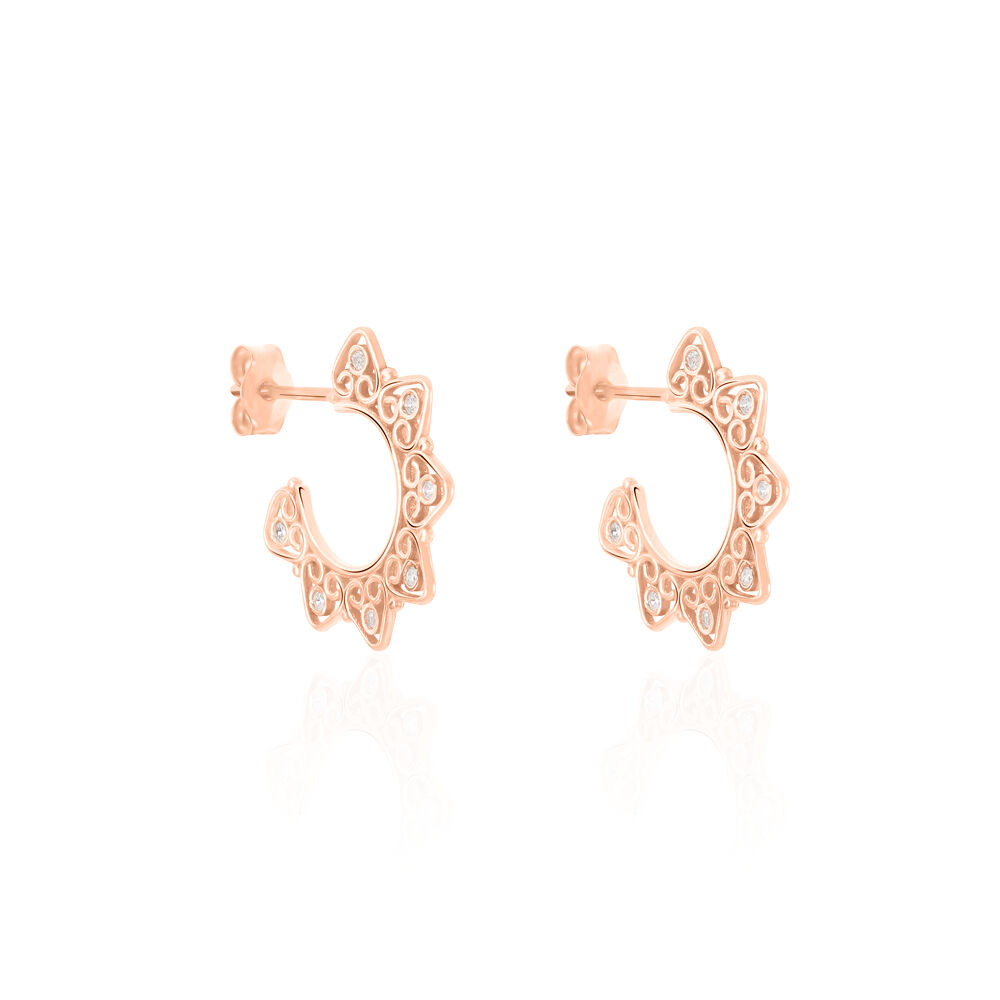 Créoles Avia Rondes Or Rose Oxyde De Zirconium - Créoles Femme | Marc Orian