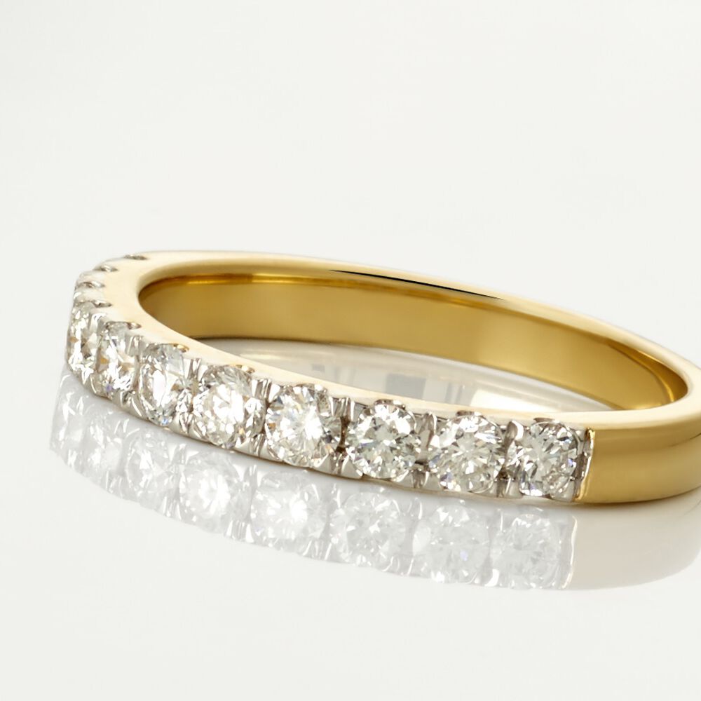 Demi Alliance Pristina Or Jaune Diamant Synth&eacute;tique - Alliances avec pierres Femme | Marc Orian