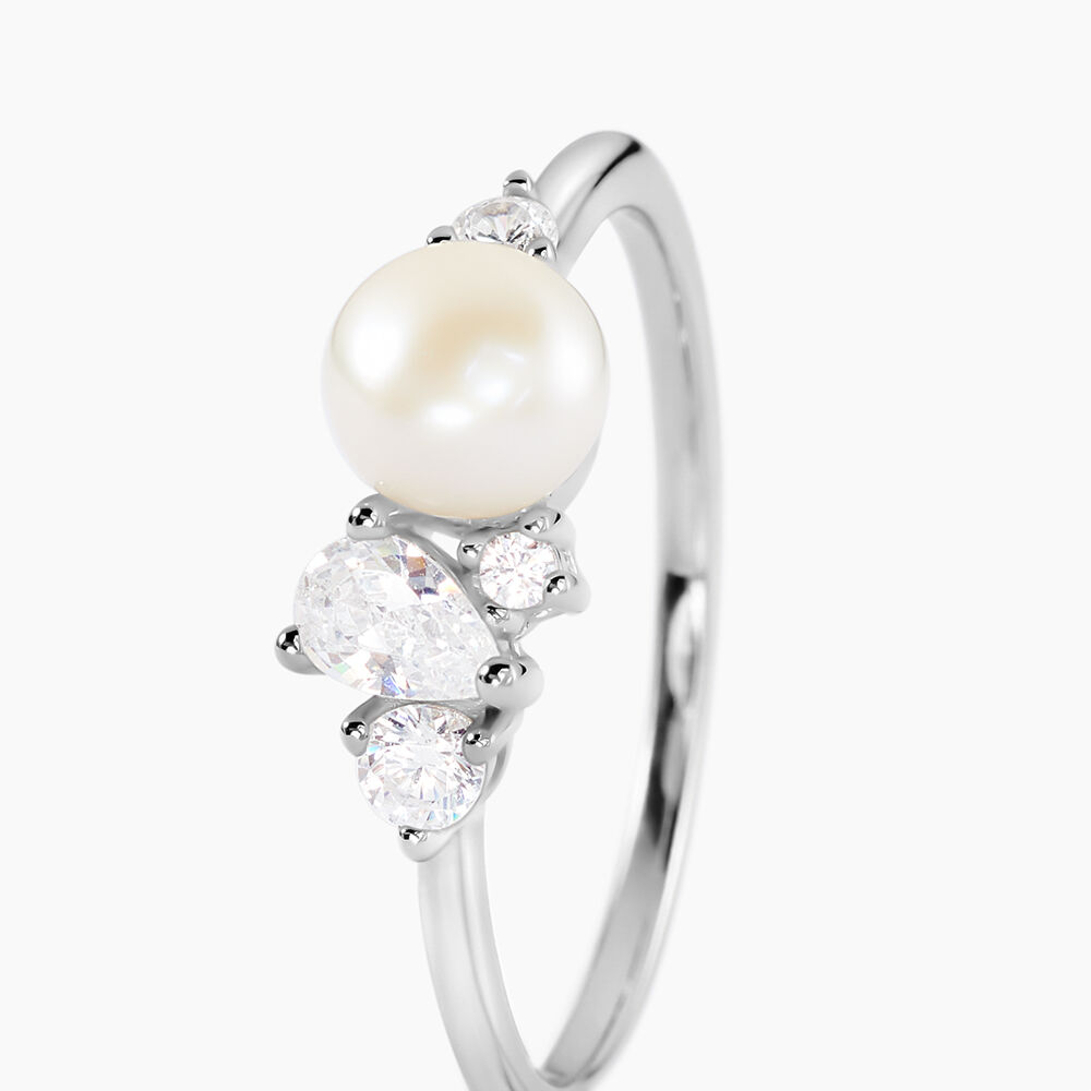 Bague Elea Argent Blanc Perle De Culture Oxyde De Zirconium - Bijoux fantaisie Femme | Marc Orian