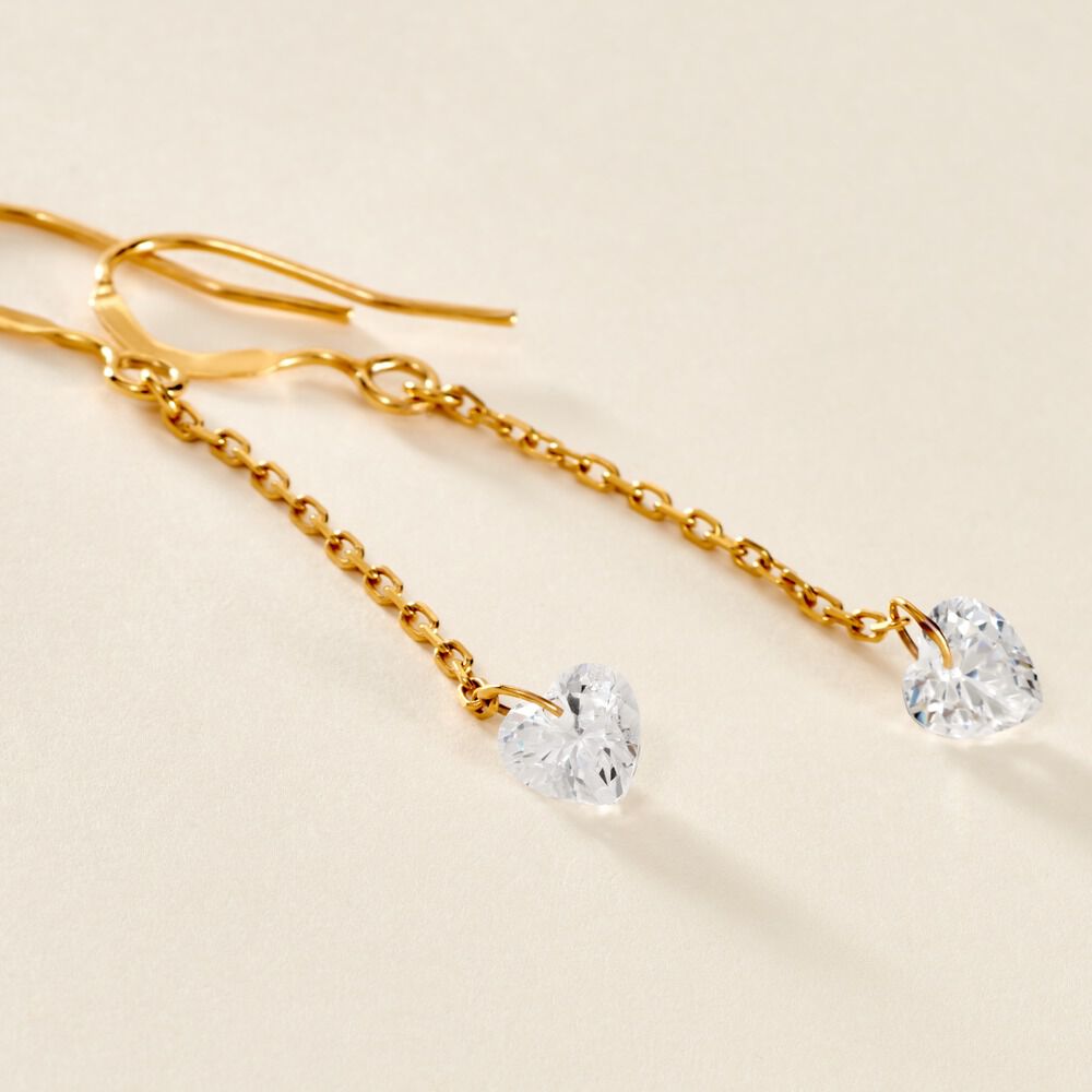 Boucles D'oreilles Pendantes Crush Plaqué Or Jaune Oxyde De Zirconium - Pendantes Femme | Marc Orian