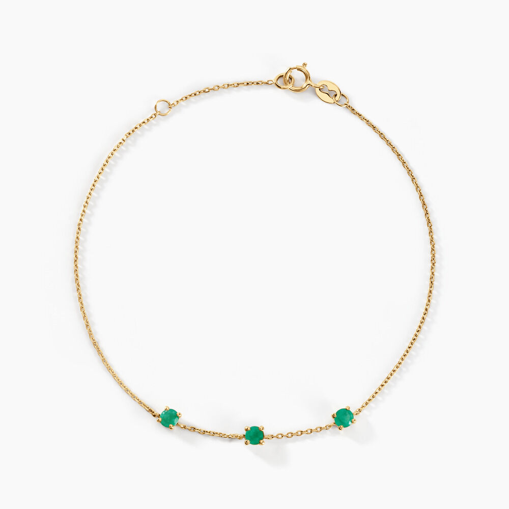 Bracelet Esmerald Rendez-vous Or Jaune Emeraude - Bracelets cha&icirc;nes Femme | Marc Orian