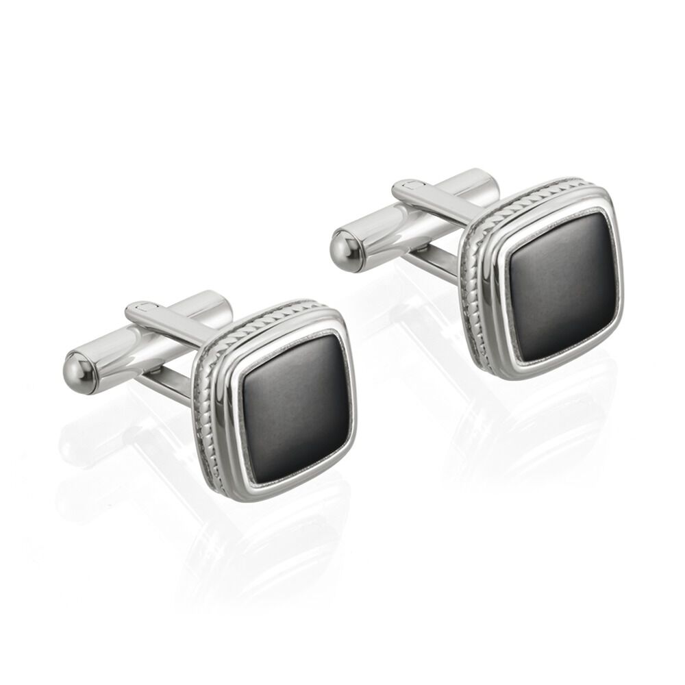 Boutons De Manchette Acier Bicolore Leucetios - Boutons de manchette Homme | Marc Orian
